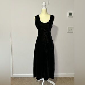 White House Black Market Velvet Glitter Maxi Dress Size 10 Brown Scoop Neck